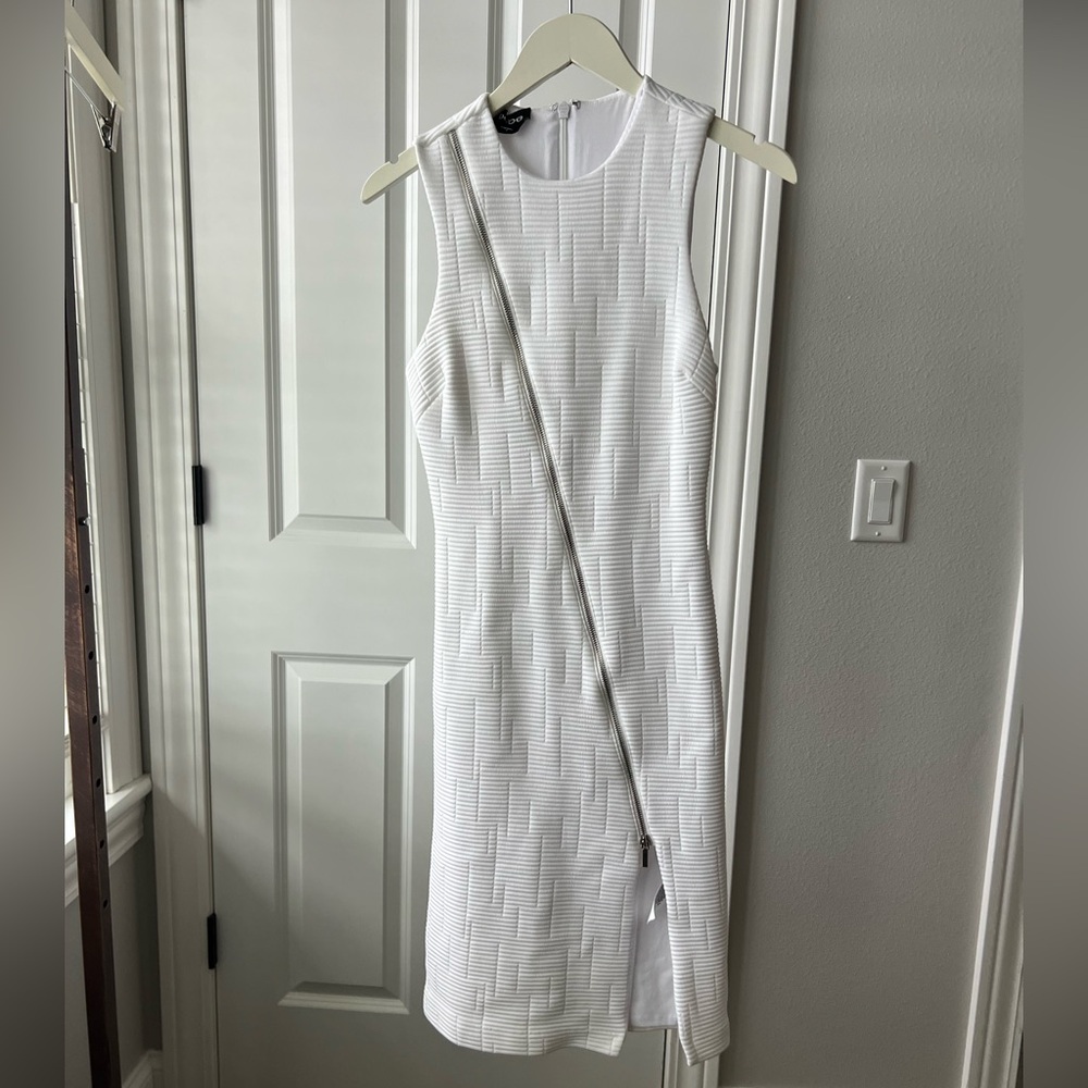 bebe White Textured Mini Dress